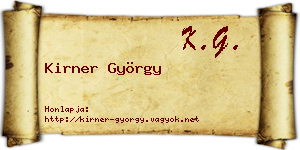 Kirner György névjegykártya